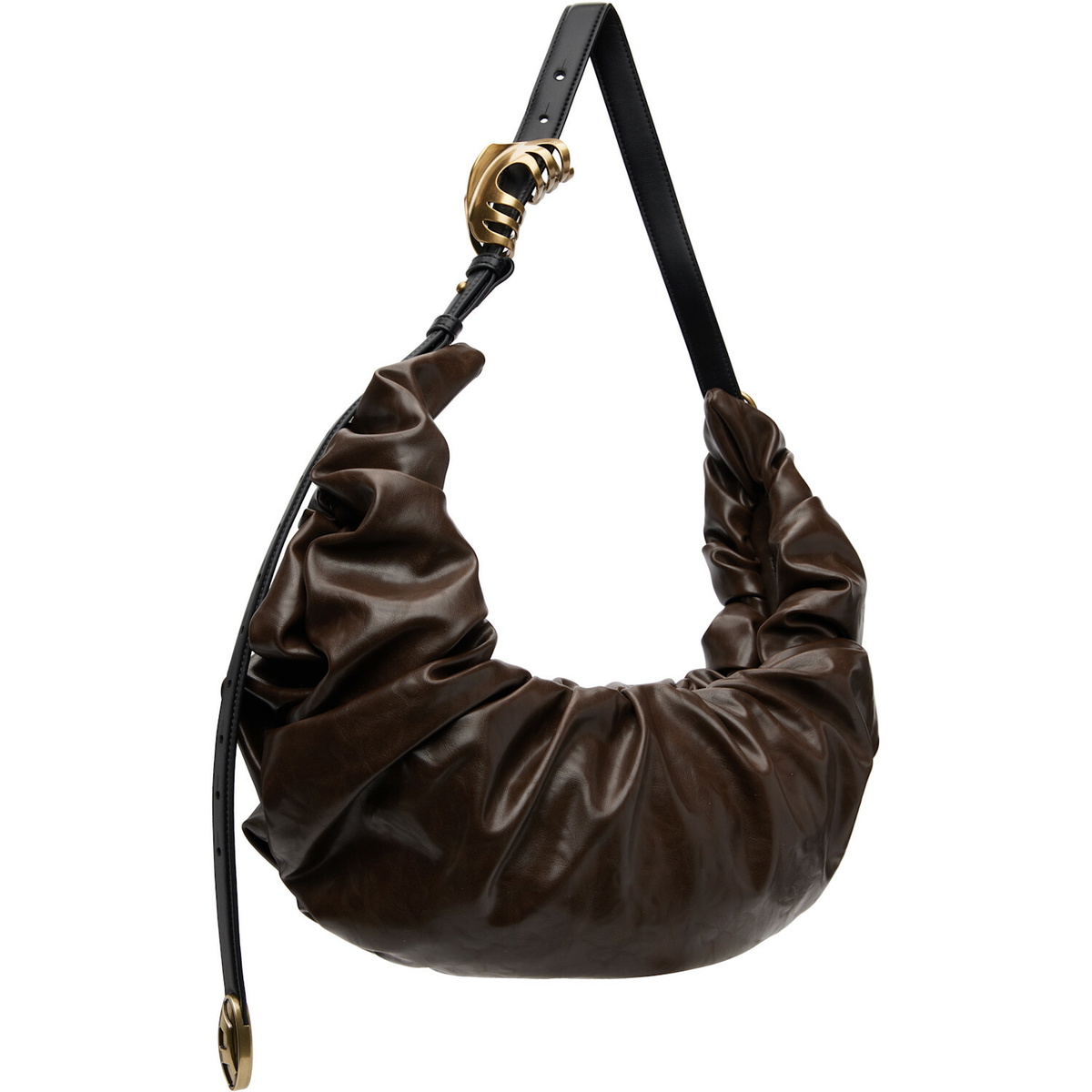 Diesel Brown Grab-D-Large Scrunched Bag