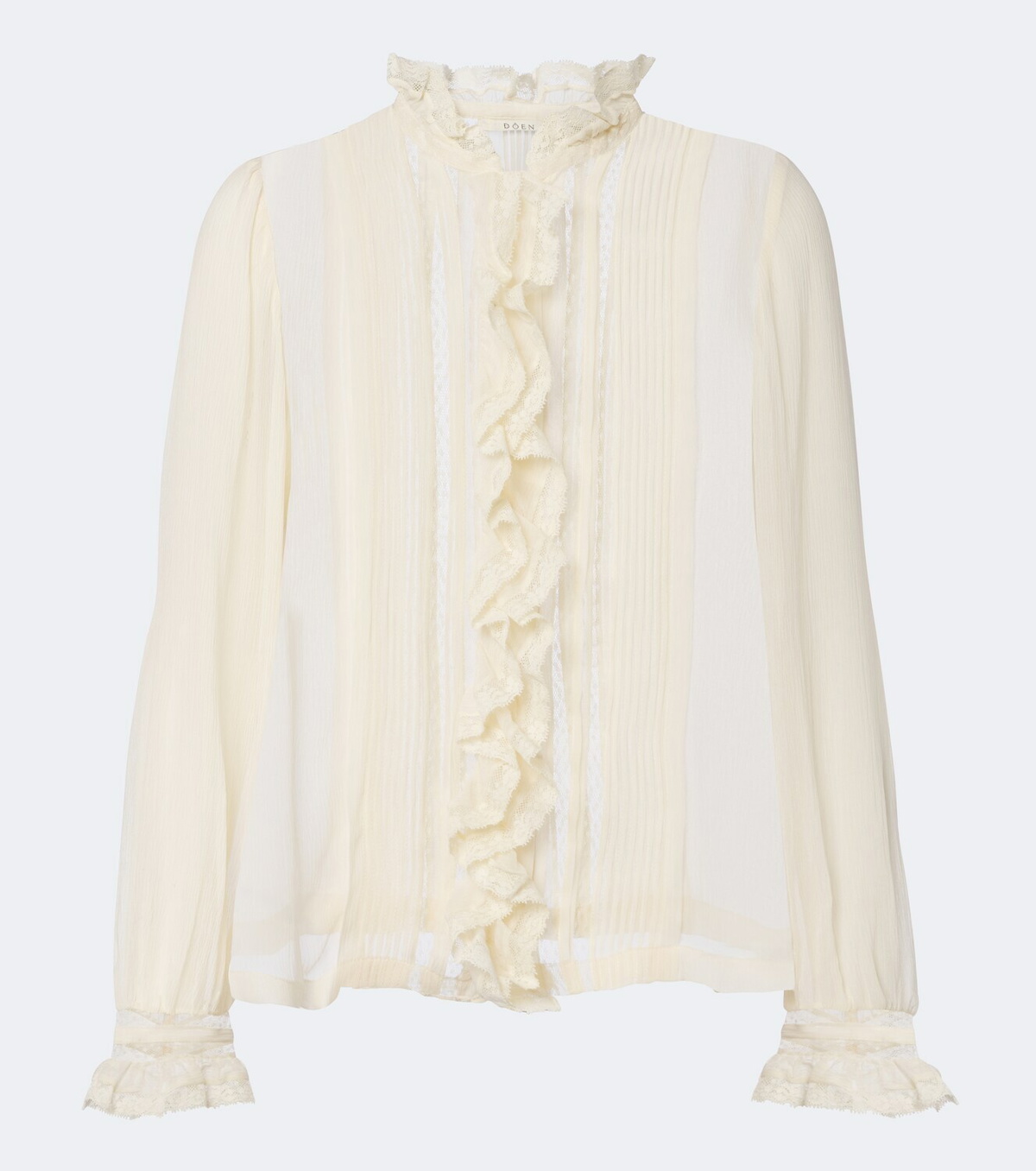 Dôen Magdeline ruffled silk chiffon blouse