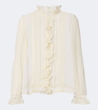 Dôen Magdeline ruffled silk chiffon blouse