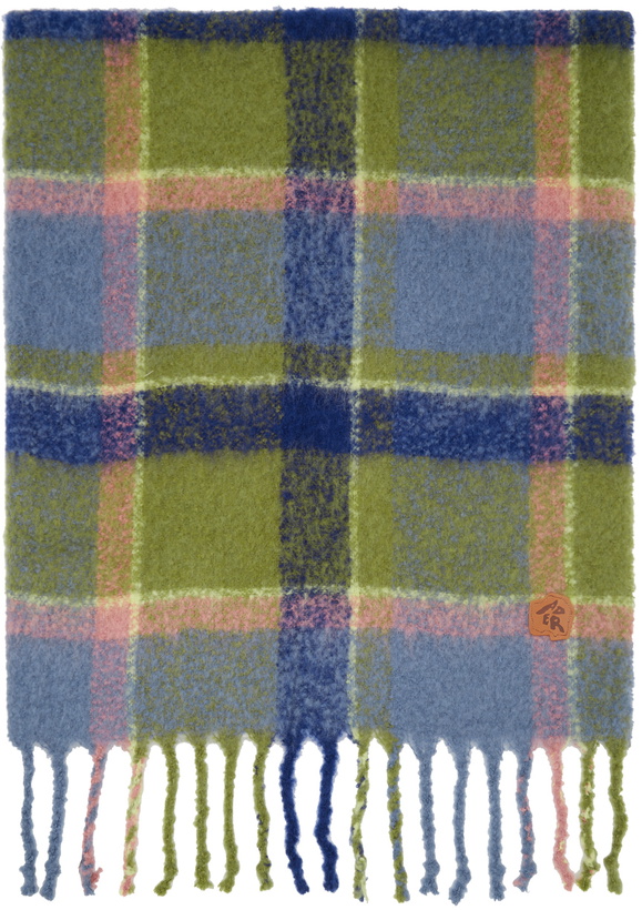Photo: ADER error Blue & Green Knit Check Scarf