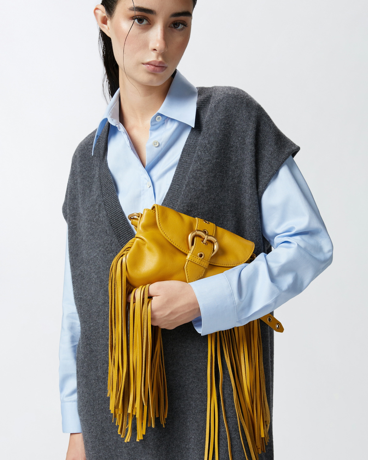 Borsa Pinko Jolene Mini Shoulder - In Vitello Con Cristalli, Donna - Foto 11