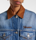 Versace Trucker suede-trimmed denim jacket