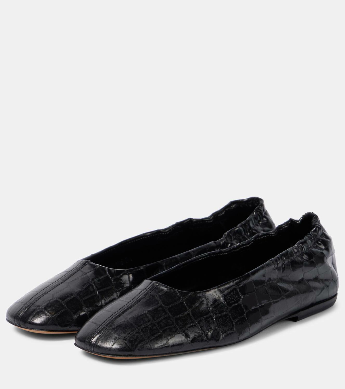 Dries Van Noten Croc-effect leather ballet flats
