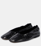 Dries Van Noten Croc-effect leather ballet flats