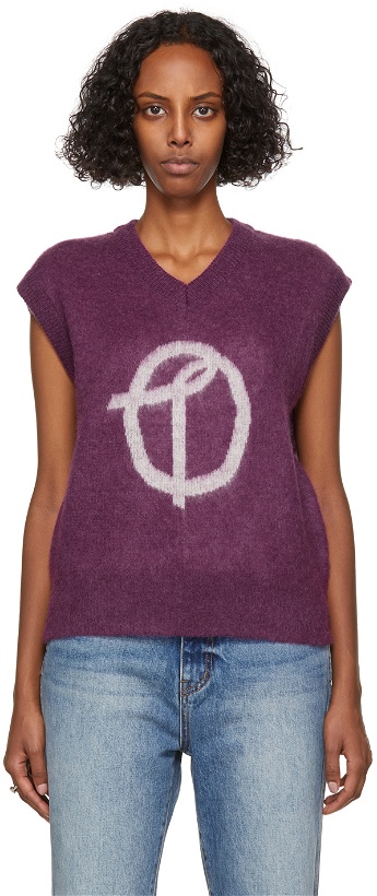 Photo: TheOpen Product Purple Mohair Logo Sweater Vest