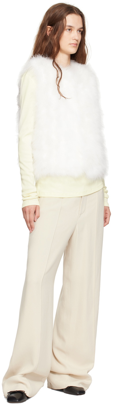 Yves Salomon White Feather Vest