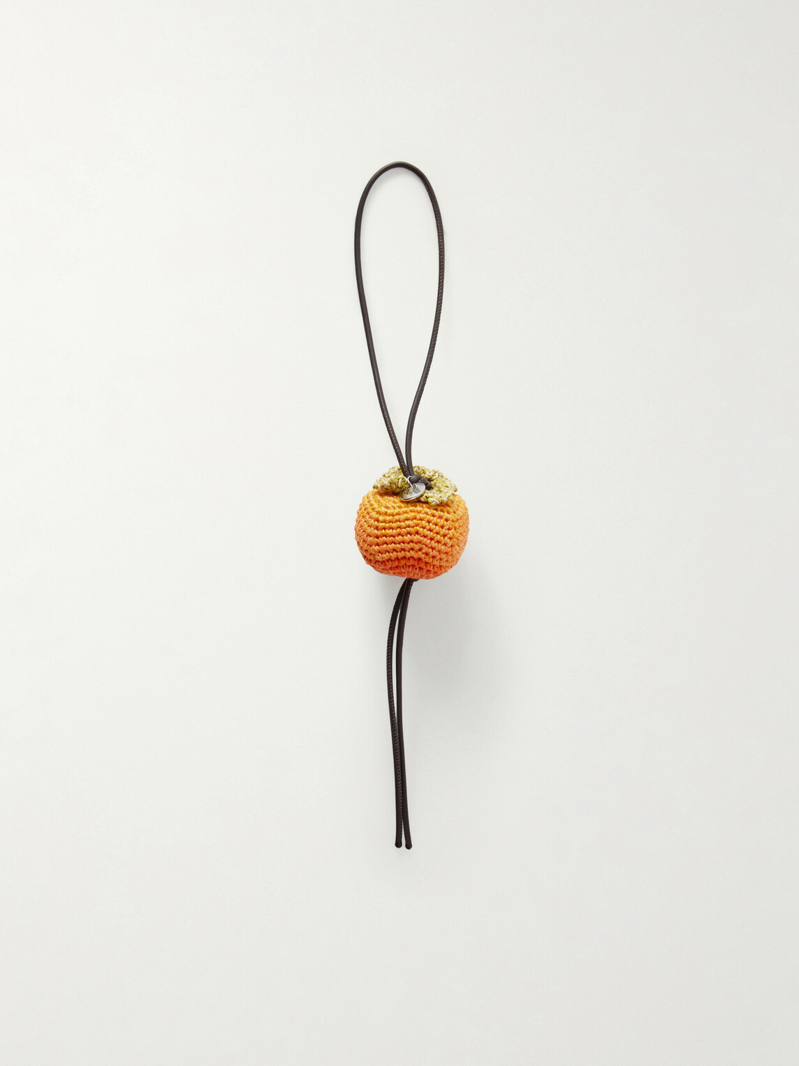 JW Anderson - Persimmon Crocheted Cotton and Leather Bag Charm