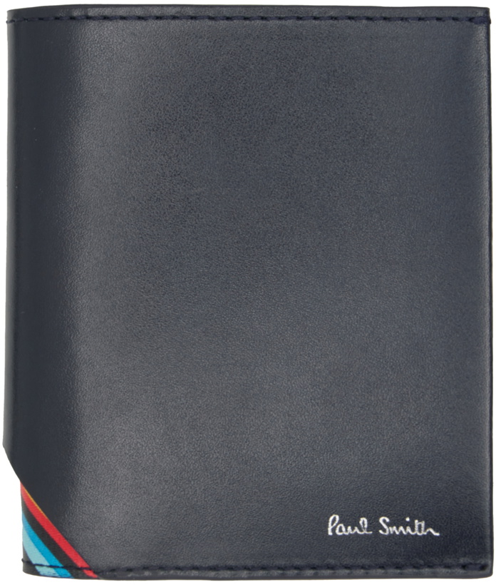 Photo: Paul Smith Navy Signature Stripe Compact Wallet