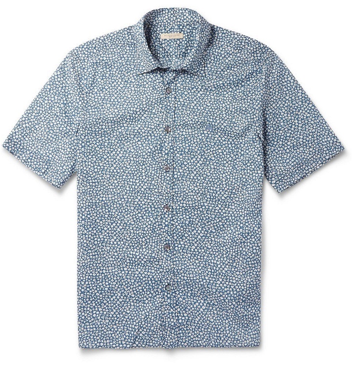 Photo: Burberry - Floral-Print Cotton Short-Sleeved Shirt - Men - Blue