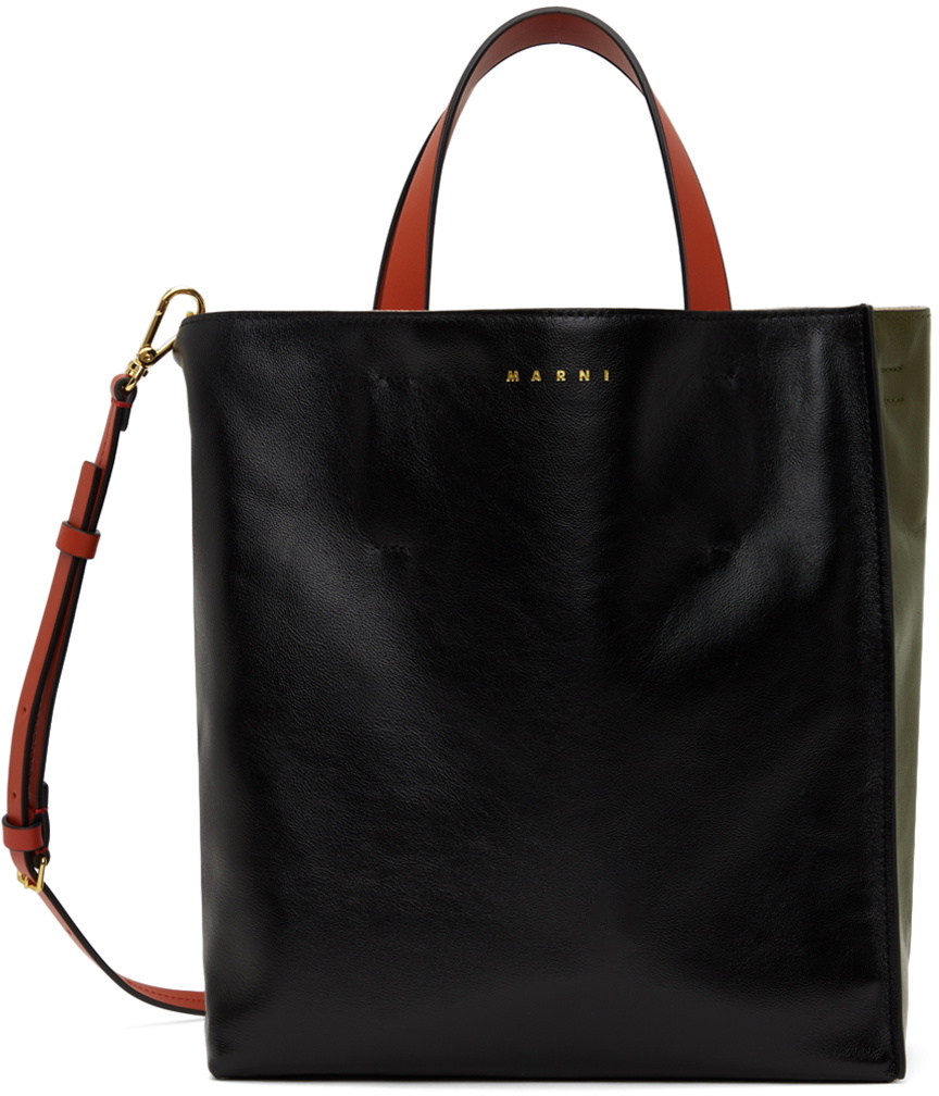 ☆MARNI☆ MUSEO Soft Mini 2wayバッグ DARK GREEN×ASH×BLACK MUSEO SOFT mini bag in black and green leather | Marni