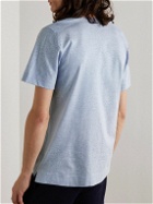 Zimmerli - Space-Dyed Cotton and Linen-Blend Jersey T-Shirt - Blue