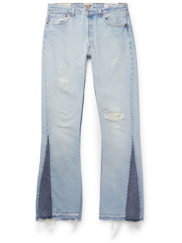 Photo: Gallery Dept. - La Flare Slim-Fit Distressed Denim Jeans - Blue
