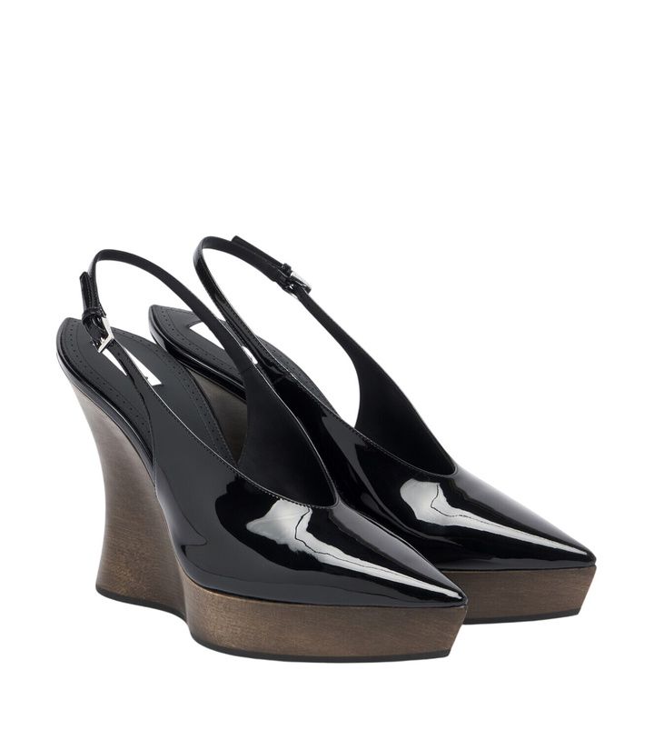 Photo: Alaïa Patent leather wedge slingback clogs