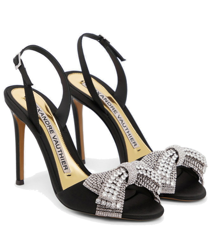 Photo: Alexandre Vauthier - Embellished satin slingback sandals