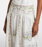 Agua by Agua Bendita Curua floral linen midi skirt