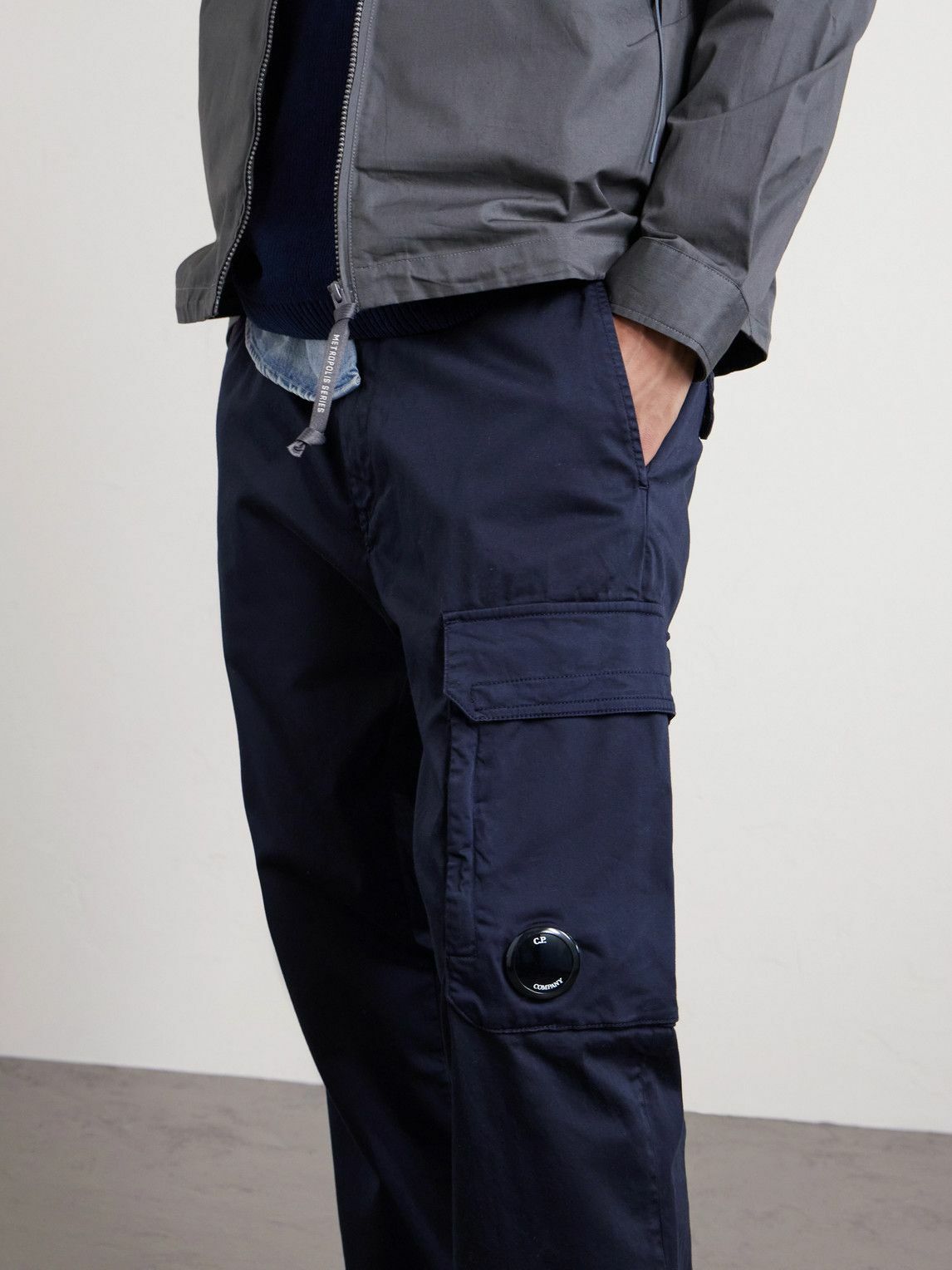 C.P. Company - Straight-Leg Logo-Appliquéd Cotton-Blend Cargo Trousers - Blue