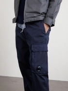 C.P. Company - Straight-Leg Logo-Appliquéd Cotton-Blend Cargo Trousers - Blue