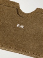 Folk - Logo-Print Suede Cardholder