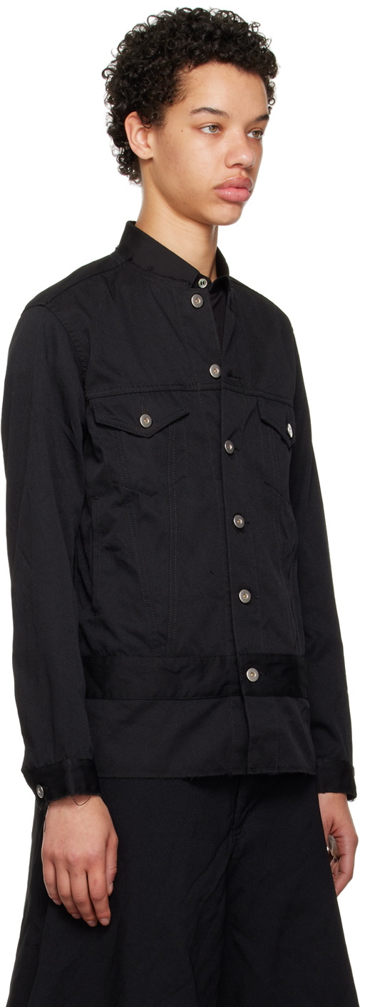 Black Comme des Garçons Black Collarless Jacket