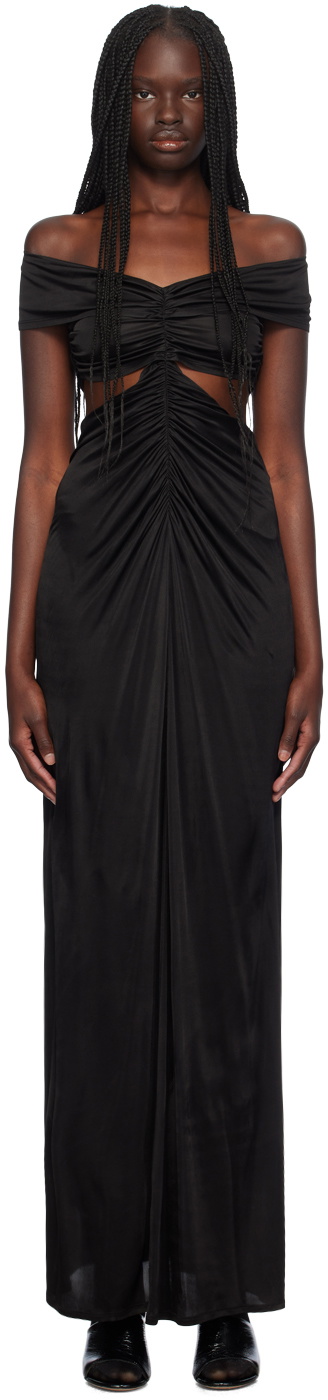 Atlein Black Cutout Maxi Dress