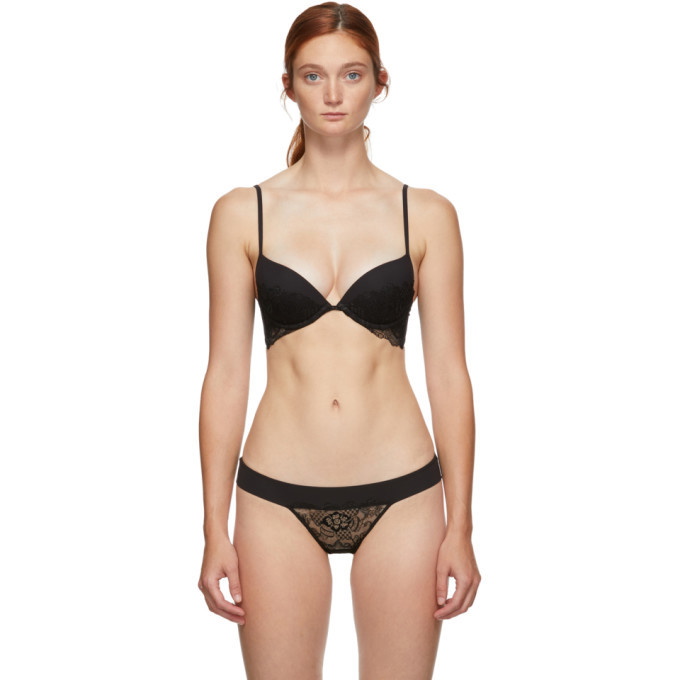 La Perla Black Floral Dream Padded Push Underwire Bra La Perla