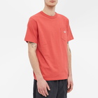 Armor-Lux Men's Organic Logo Pocket T-Shirt in Cranberry