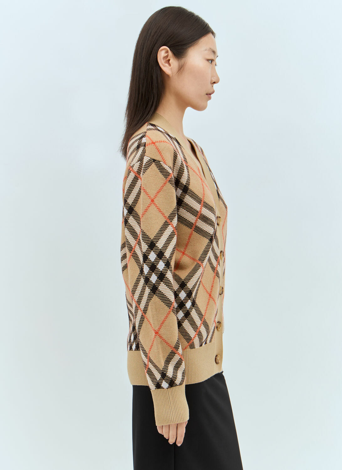 Burberry Check Wool-Blend Cardigan