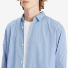 Róhe Men's Stripe Long Sleeve Shirt in Light Blue/White