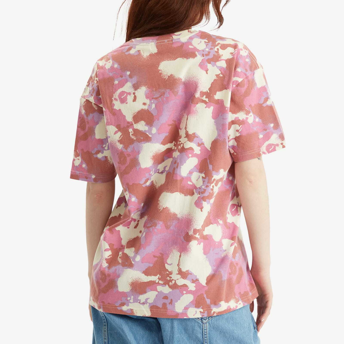 A Bathing Ape Women's Map Camo Oversized T-Shirt in Pink