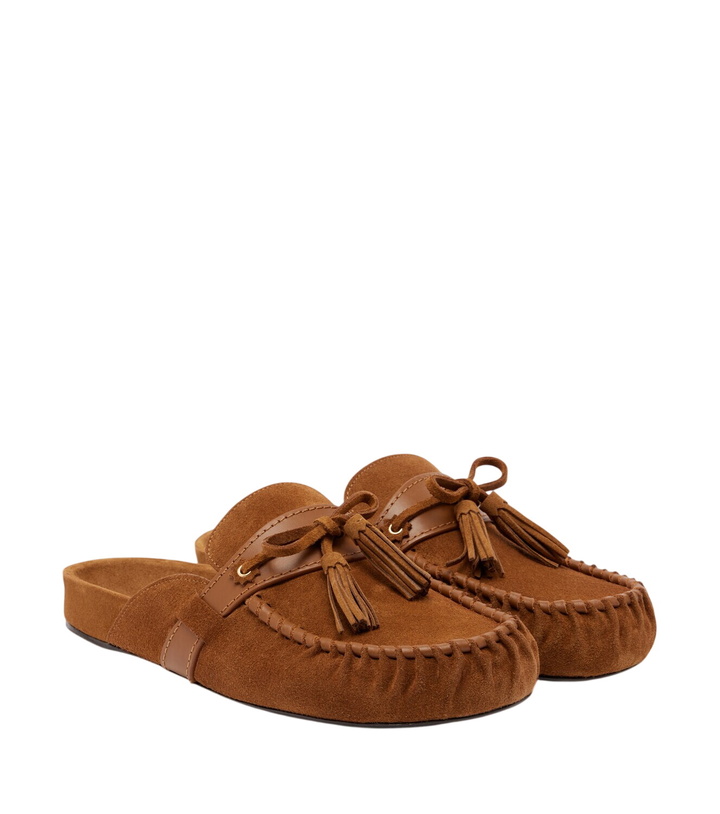 Photo: Isabel Marant Malvin leather-trimmed suede mules