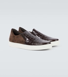Manolo Blahnik Nadores croc-effect leather sneakers
