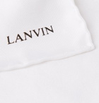 Lanvin - Logo-Print Silk Pocket Square - White