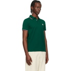 Moncler Green Tricolor-Trimmed Cotton Piquet Polo