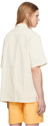 Pilgrim Surf + Supply White & Yellow Johnny Stripe SS Shirt