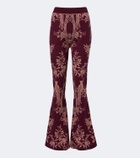 Etro Wool-blend jacquard flared pants