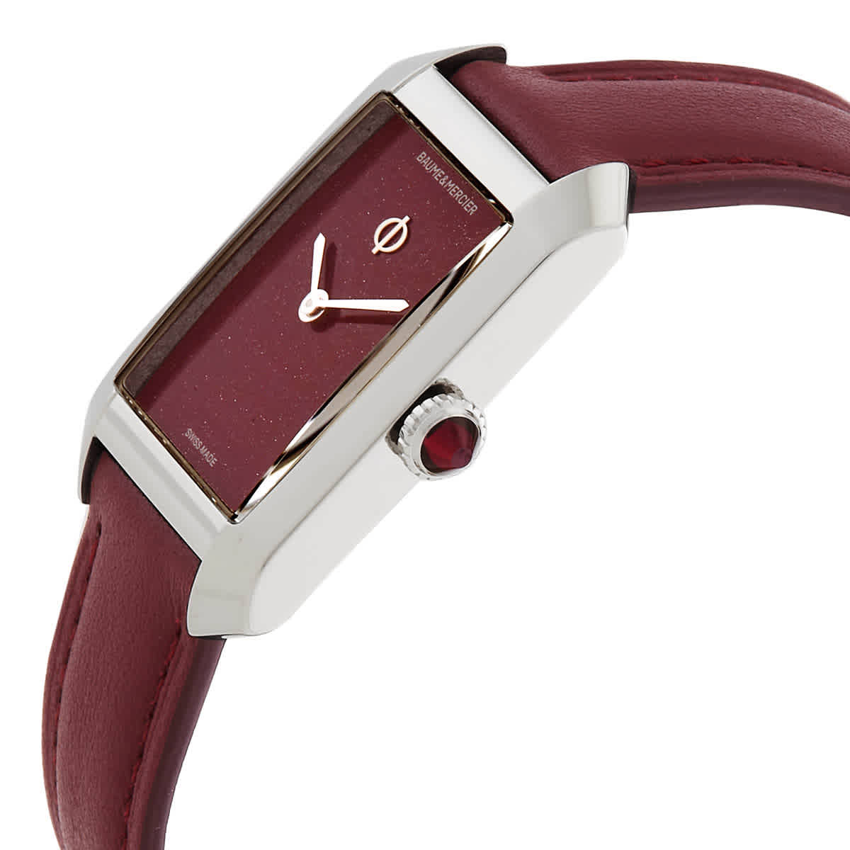 Baume & Mercier Red Leather Strap Watch Cherry Red Alligator Leather Watch Strap For Baume & Mercier  main image 3