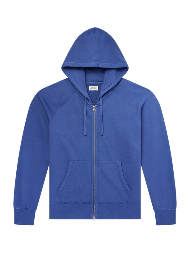 Photo: Hartford - Cotton-Jersey Zip-Up Hoodie - Blue