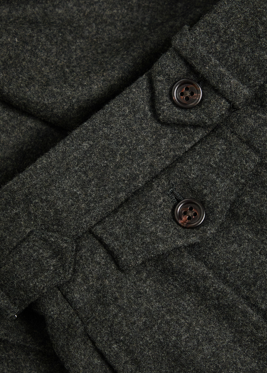 Polo Ralph Lauren Pleated Tapered-leg Wool Trousers Grey