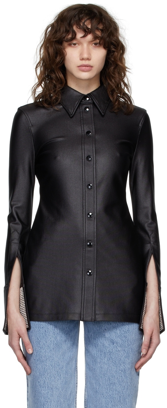 Alexander Wang Black Crystal Cuff Shirt