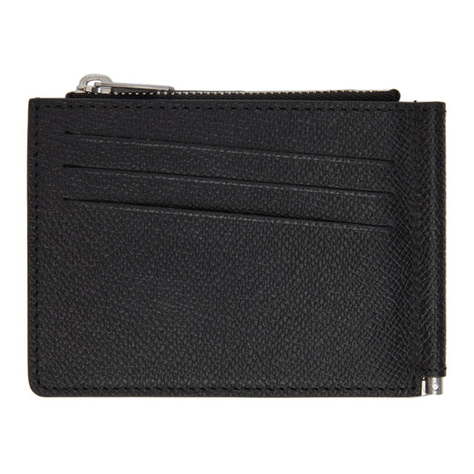 Photo: Maison Margiela Black Grained Money Clip Wallet