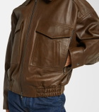 Staud Eugene leather bomber jacket