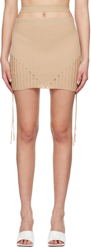Photo: ANDREĀDAMO Beige Cutout Miniskirt