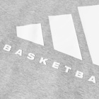 Adidas Men's Basketball Heather Back Logo Hoody in Dark Oatmeal Heather