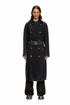 Diesel Trench coat in clean-wash denim - Denim Jackets Mens in Black