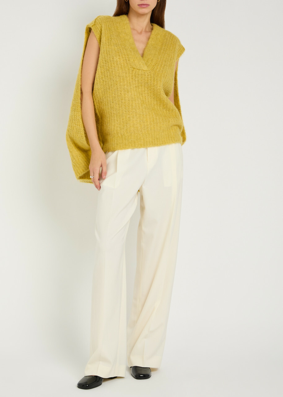 Maria Mcmanus Straight-leg Stretch-wool Trousers Ivory
