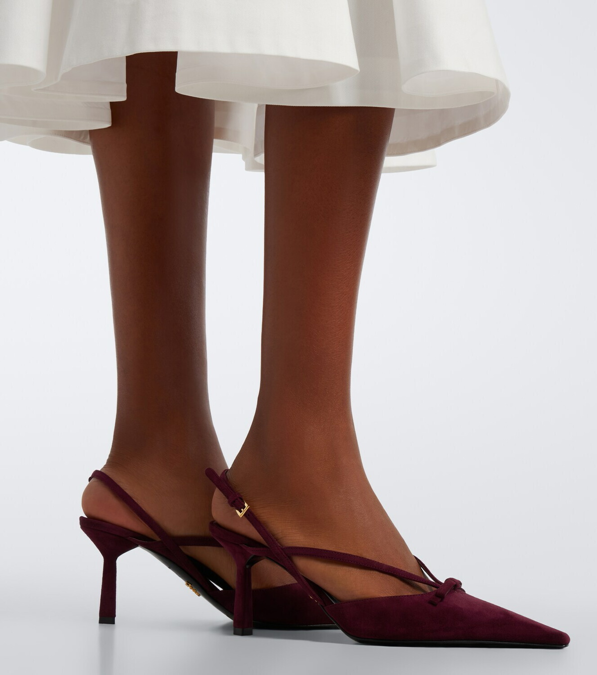 Prada Bow-detail suede slingback pumps