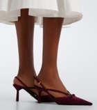 Prada Bow-detail suede slingback pumps
