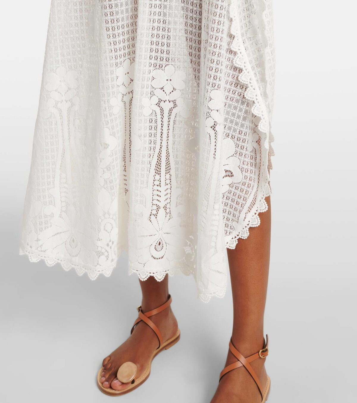 Melissa Odabash Josephine ruffled cotton-blend kaftan