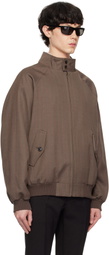 International Gallery BEAMS Brown Melange Stripe G-9 Bomber Jacket