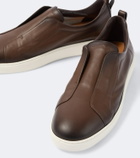 Santoni Victory leather slip-on sneakers